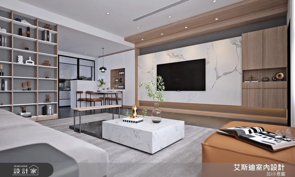 留下三代歡笑的美好記憶！現代風透天迎來團聚客廳，還打造超靈活的收納設計
